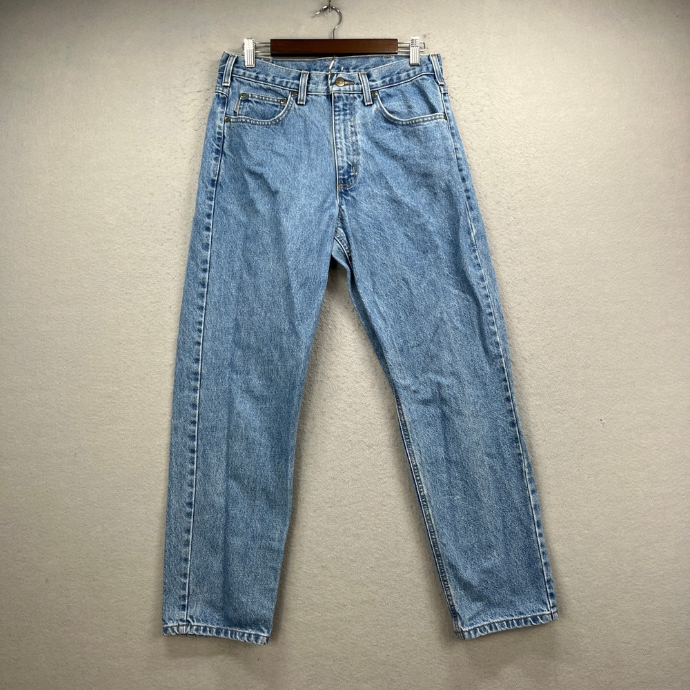 Carhartt Jeans Mens 32x30 Blue Denim Relaxed Fit B17-STW Work Utility Street Y2K